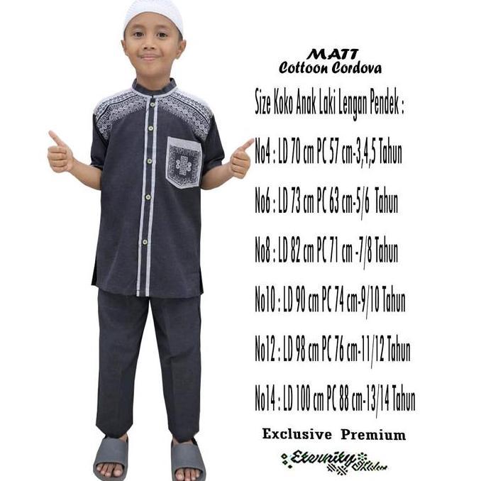 Grosir Setelan Celana Koko Anak Laki-Laki Model Full Kancing Model Terbaru Koko Eternity Bahan Katun