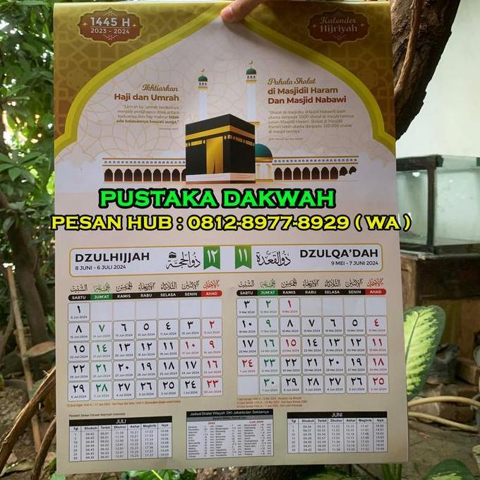 Kalender Hijriyah 2023-2024 Full Colour - Disertai Jadwal waktu Shalat