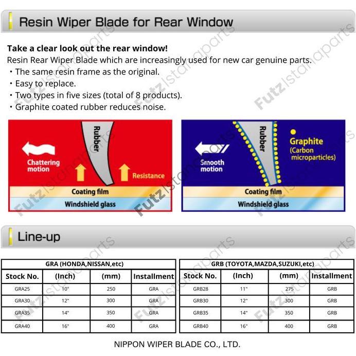 Wiper Belakang Daihatsu Terios Original Merk NWB Japan