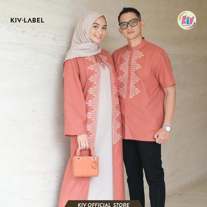 Grosir Kiv Sarimbit Denim Gayatri Series Lebaran Baju Muslim Raya Keluarga Family Set Couple Gamis P