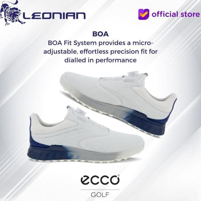 Sepatu Golf Ecco Men's Golf S-Three Boa White/Blue Depths/Bright White - Sepatu Golf Pria