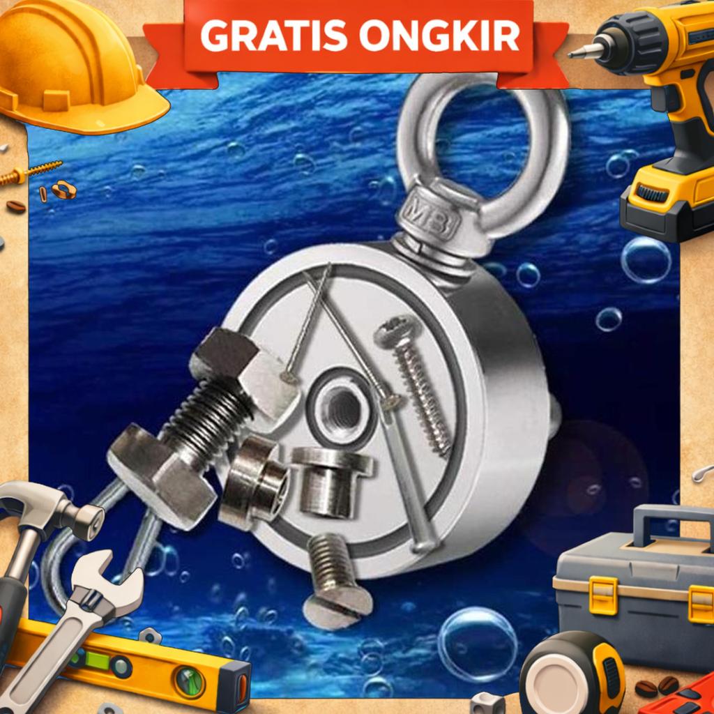 Taffware Magnet Fishing Double Round Hook Strong Neodymium 60Mm Dan 67Mm - D60