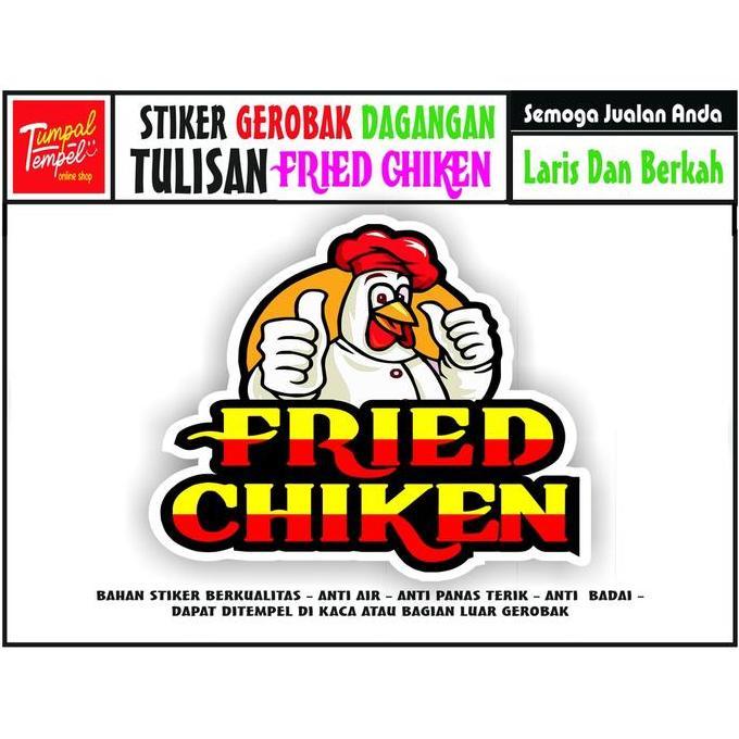 Thebest- STIKER CUTTING KACA GEROBAK TULISAN FRIED CHIKEN/ NAMA TOKO / NAMA
