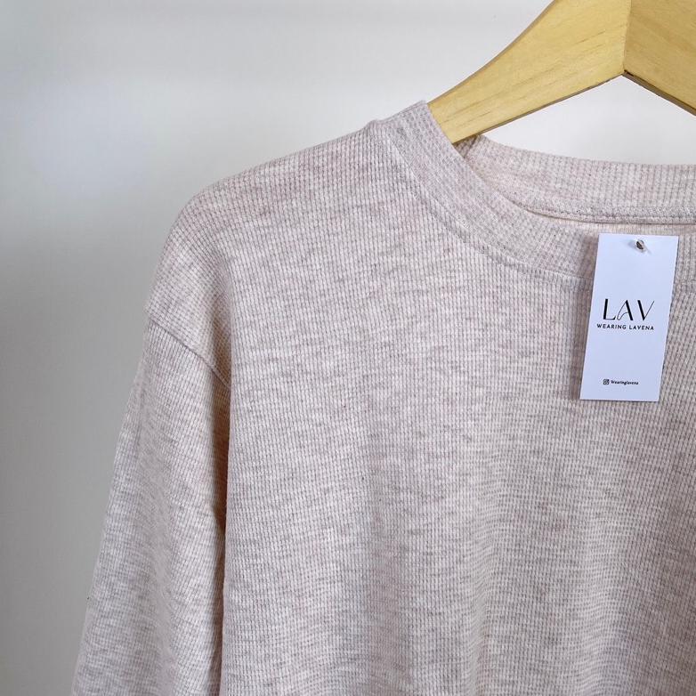 TERLARIS LAVENA Clara Knit Blouse / waffle knit / atasan lengan panjang balon / kaos lengan panjang 