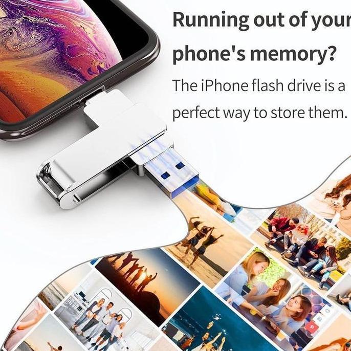 Flashdisk iPhone kapasitas nyata 1TB/2TB USB3.0 3-in-1 flashdisk metal 1TB (lightning/micro/usb) fla