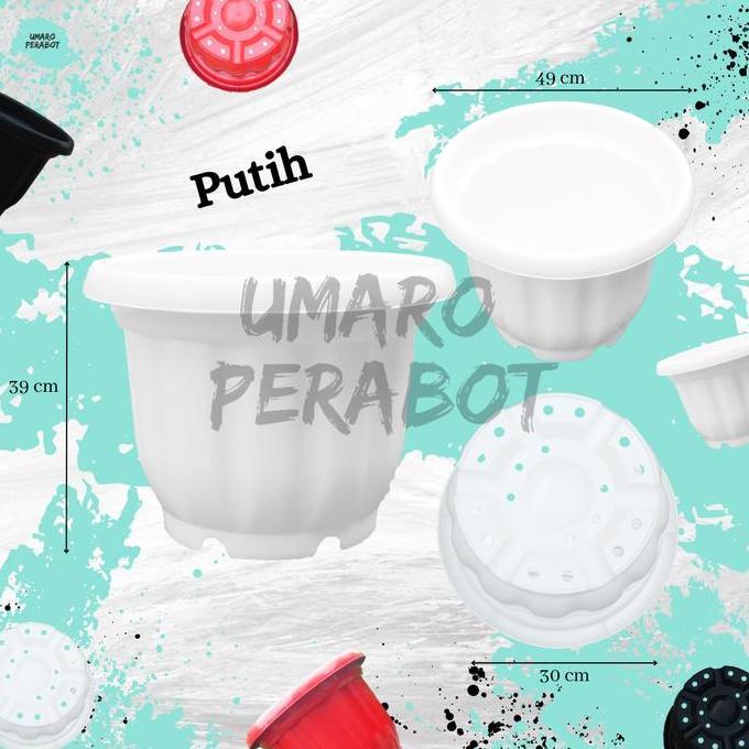 Pot Jumbo Ukuran 50 Warna Putih / Pot Besar / Tabulampot / Pot Bigmom / Pot Tanaman / Pot Bunga / Po