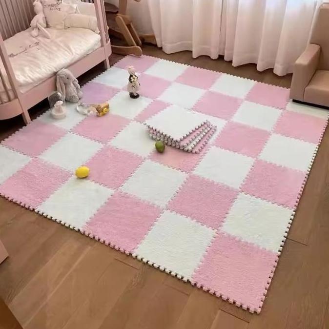 Promo Karpet Puzzle Bulu Lembut Halus Empuk Murah Berkualitas / Puzzle Lantai Dekorasi Rumah 30X30Cm