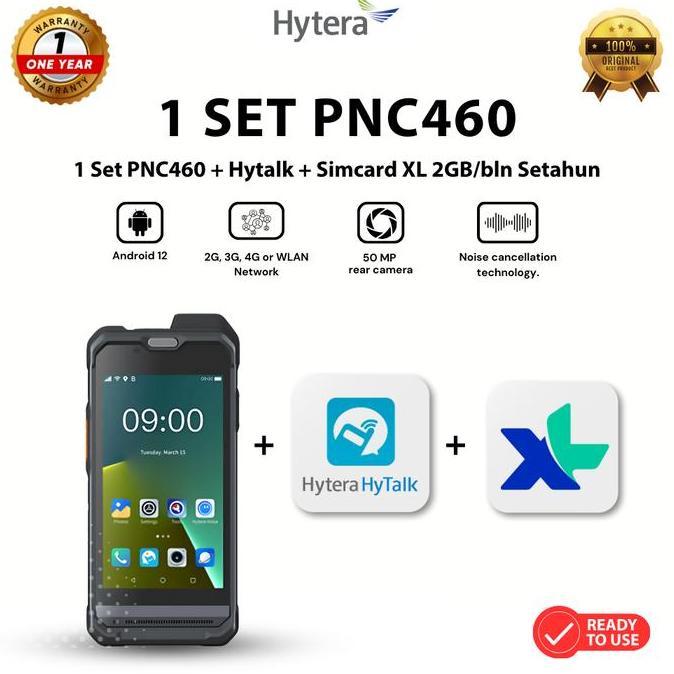 TERBARU Hytera PNC460 (1 Set) Siap Pakai Include ID Hytalk dan SImcard XL 2GB/bln Setahun
