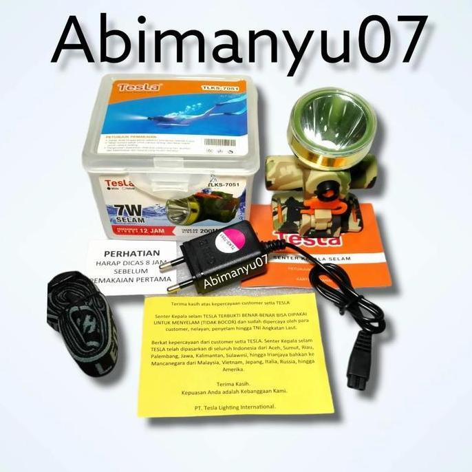 senter kepala selam tesla 7watt 7051