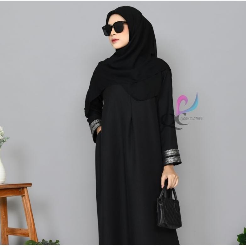 ABAYA MADINNA BORDIR INDIA hitam variasi arabian dress
