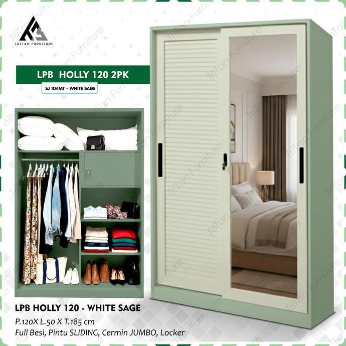 Allo- Lpb Holly 2Pk - Lemari Pakaian Besi 2 Pintu Jalusi Limited Edition