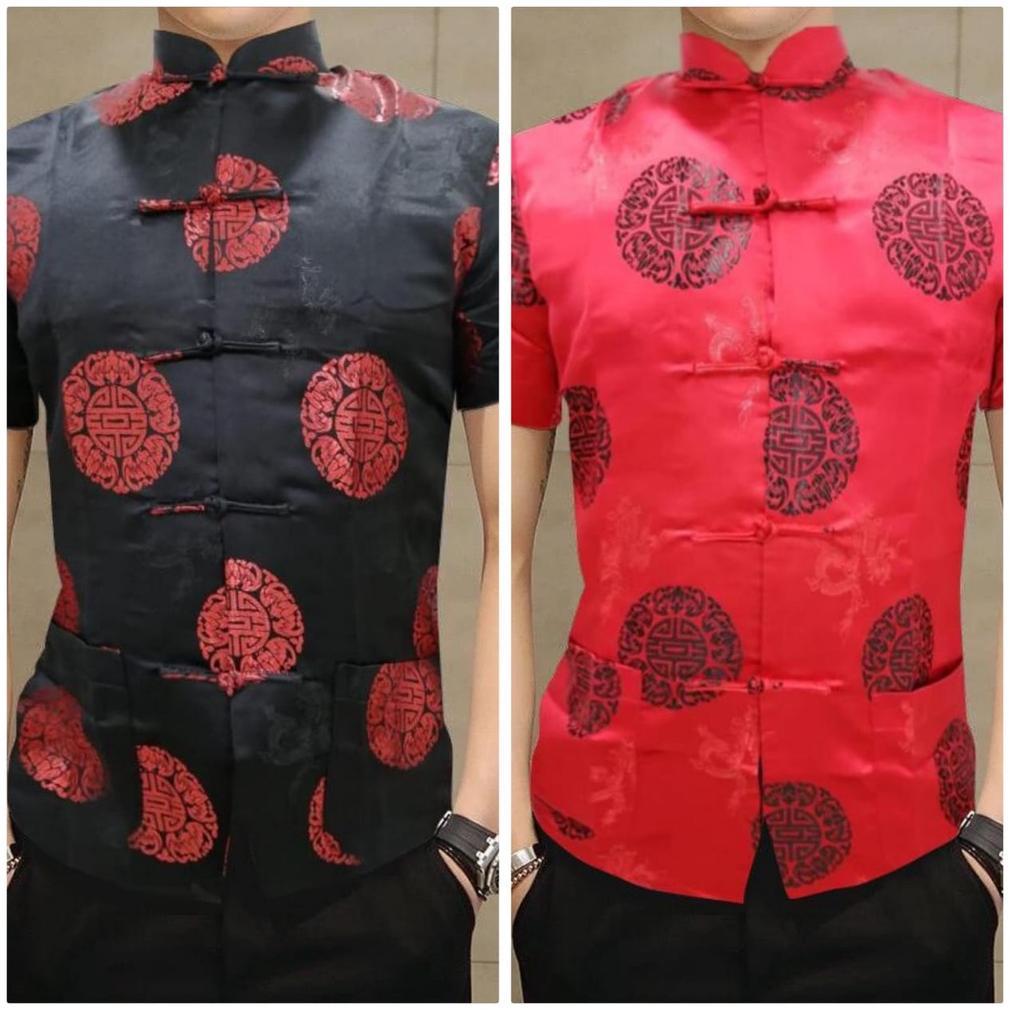 Cheongsam Pria Lengan Pendek Cheongsam