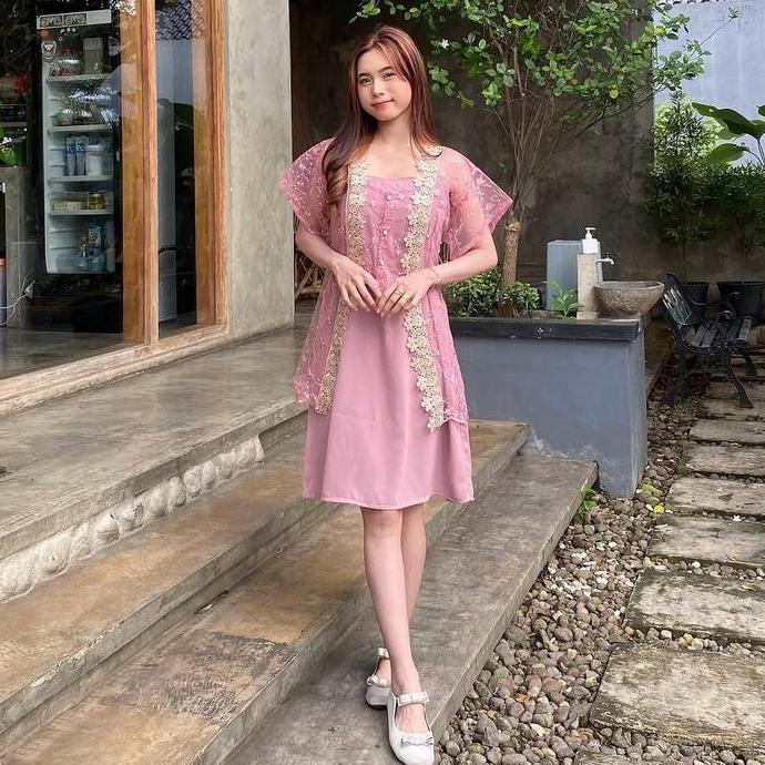 Tahan Lama Pola Wear | Zora Outer Brukat Etnik Vest Tille Kardigan Lace Outer Kebaya Kondangan Mewah