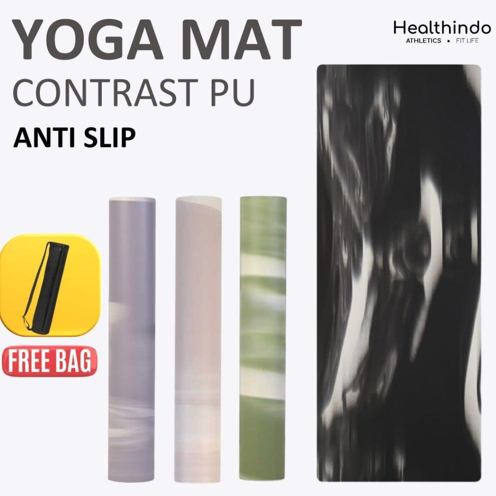 Healthindo - Matras Yoga PU Rubber | Contrast Marble Anti Slip