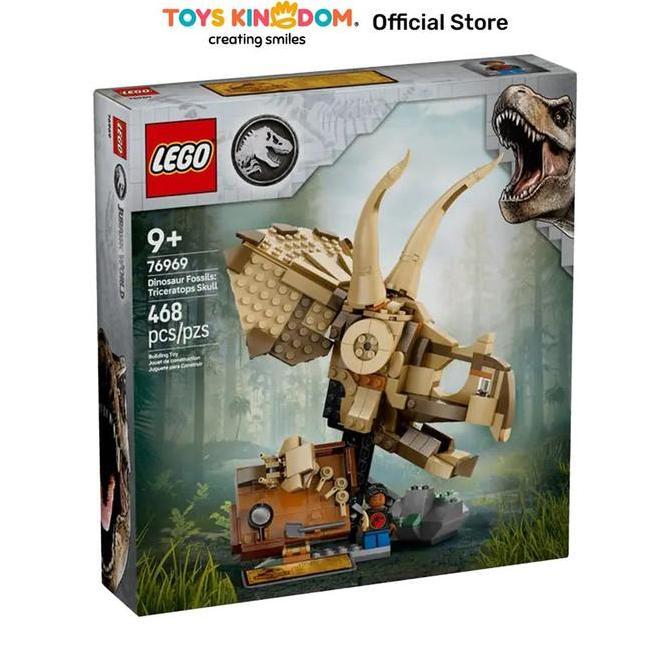 LEGO JURASSIC WORLD DINOSAUR FOSSILS TRICERATOPS SKULL SET 468 PCS 76969 - COKELAT