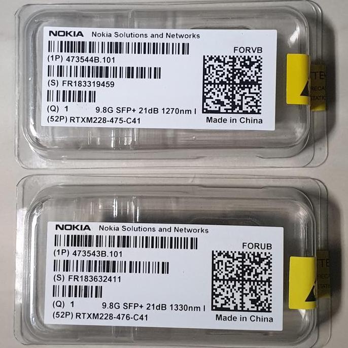 TERMURAH - SFP+ BIDI NOKIA 10G 30km - 40km Single Core Network Transceiver (Sepasang)