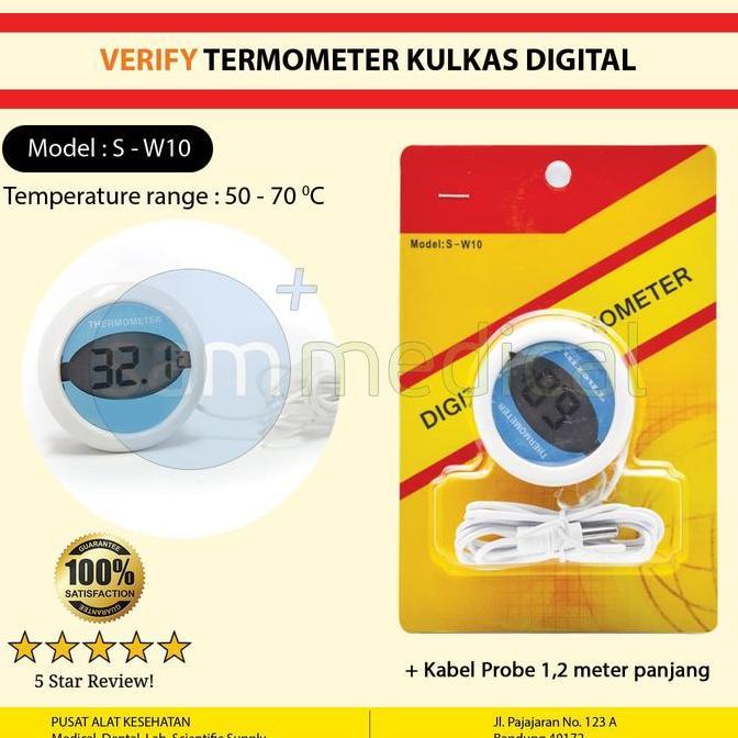 Verify Thermometer Kulkas Digital + kabel probe 1.2 meter panjang
