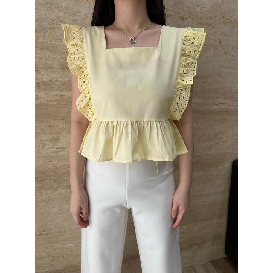 Limited V214 Velove Top / Atasan Bordir Cantik / Atasan Wanita / Atasan Baju Kerja