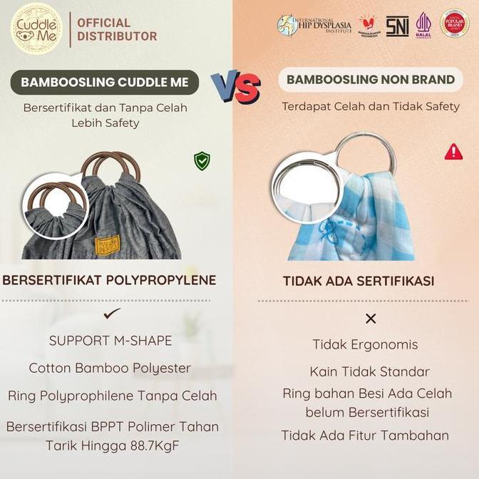Bamboo Sling Cuddle Me Gendongan Ring Sling CuddleMe Katun Bamboosling