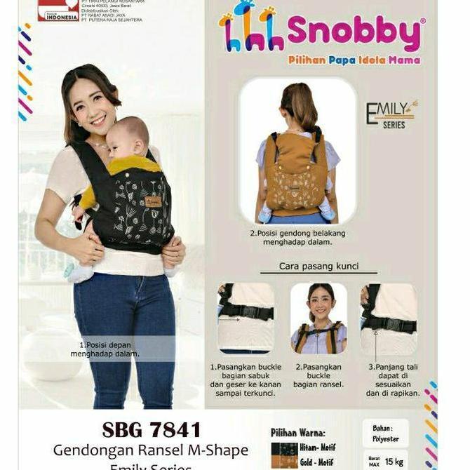 Snobby Gendongan Ransel M Shape + Saku Print Gendongan Bayi Snobby Krowy Series