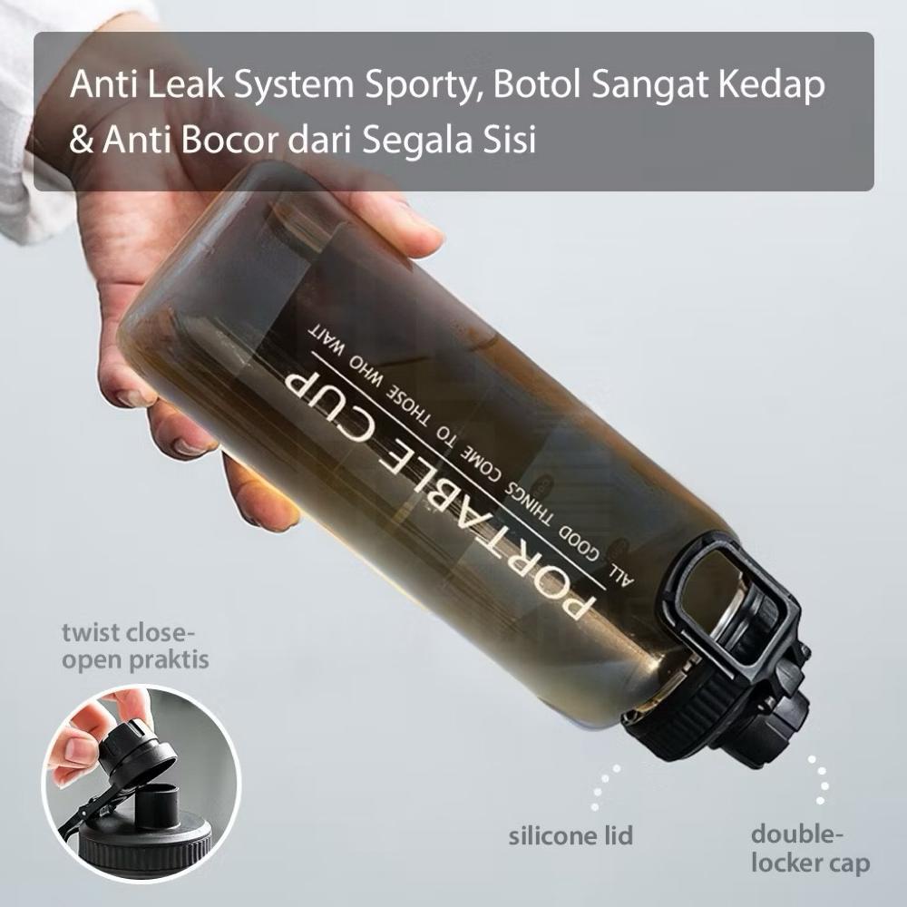 Botol Portable Cup 1000Ml Botol Plastik Portable Cup 1L Botol Minum 1 Liter Botol Portable Botol Min