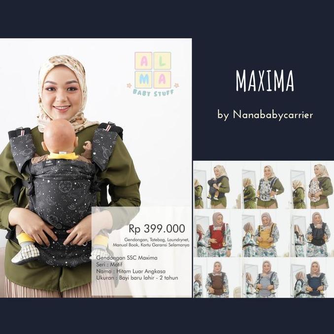 Maxima Nana Baby Carrier Gendongan Bayi SSC M Shape Ergonomis
