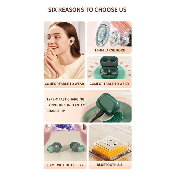 DE119 >> Headset Bluetooth TWS A3900 Earphone Wireless Mega Bass Headphones Super Bluetooth Earbud