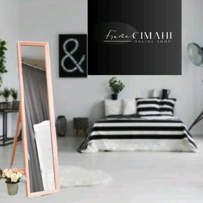 Lengkap- Standing Miror Full Body 127 33 Pink Putih Biru Coklat Hijau Kaca Cermin Full Body Aestheti