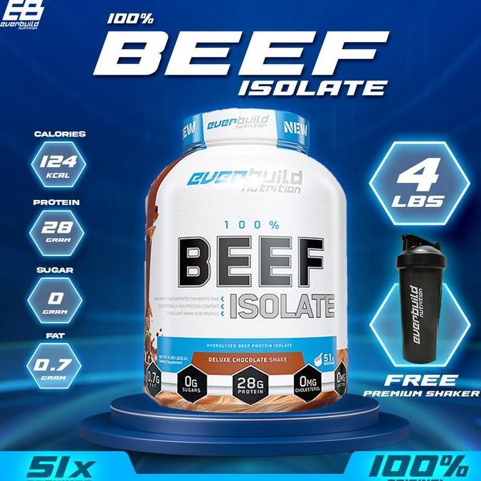 EB EVERBUILD NUTRITION 100% BEEF ISOLATE 4 LBS FREE SHAKER BPOM ORI