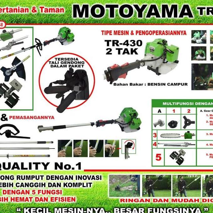 TERLARIS Mesin Potong Rumput Motoyama TR 430 Dengan 5 Fungsi