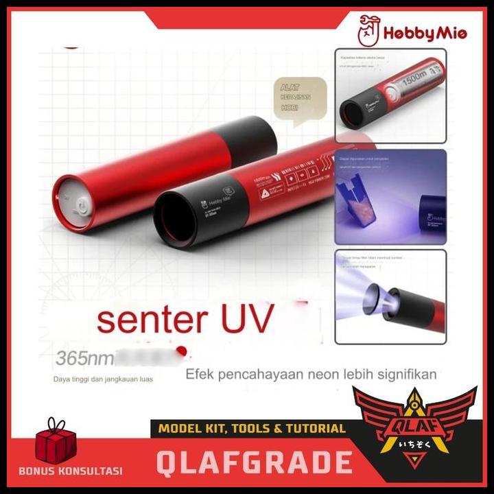 Senter Uv 365Nm Hobby Mio Led Uv Flashlight Torch - Lampu Flashlight Glow In The Dark Promo