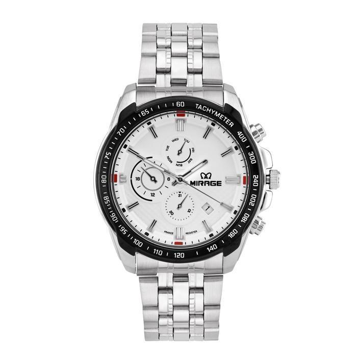Mirage Watch - Jam Tangan Analog Pria Original Silver Sporty Original Anti Air 8535 / 8883 M