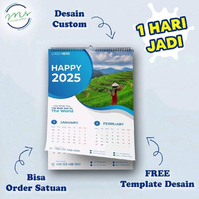 Kalender Dinding Tahun 2025 Free Template Desain