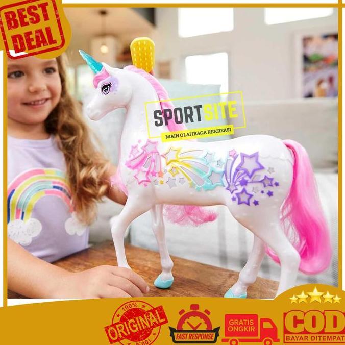 Barbie Dreamtopia Magical Brush N Sparkle Unicorn Mainan Kuda Boneka Anak Perempuan Original Mattel