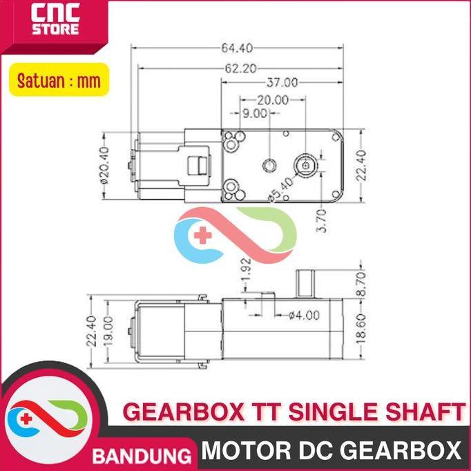 Ofwc- Motor Dc Gearbox Metal Gear Tt Motor Single Shaft All Metal
