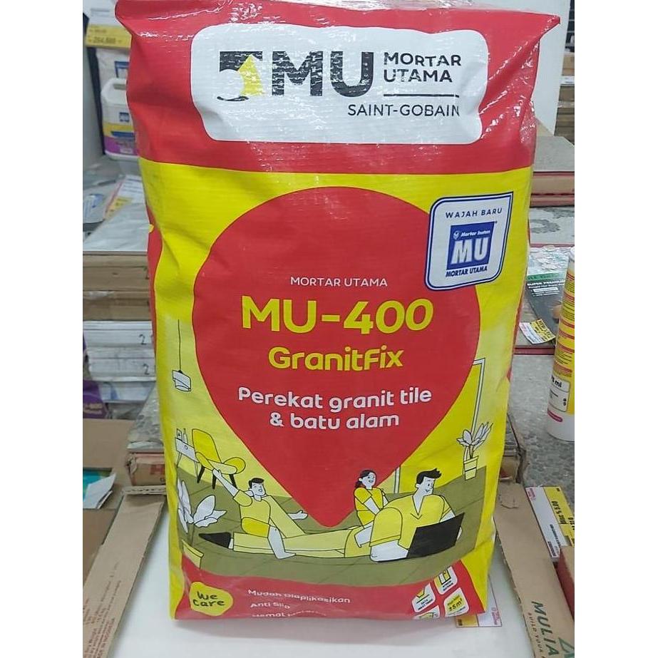 Qnqx- Mu 400 Granitfix Low Dust Perekat Granite Tile (Homogeneous) Dan Batu Alam 25Kg Kayu Air Jam