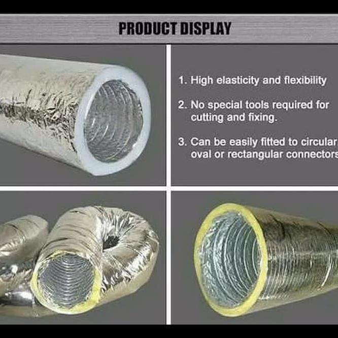 Pipa Exhaust Aluminium Ducting Isolasi 6"/Flexible Cerobong Isolasi