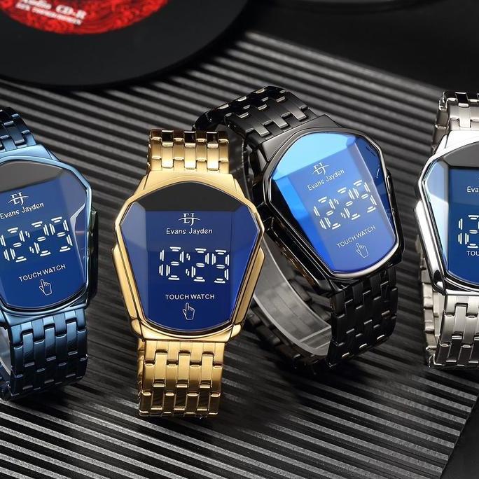 Wgwg- Evans Jayden Jam Tangan Pria 9953 Rantai Stainless Steel Digital Touch Screen Sapphire Glass W