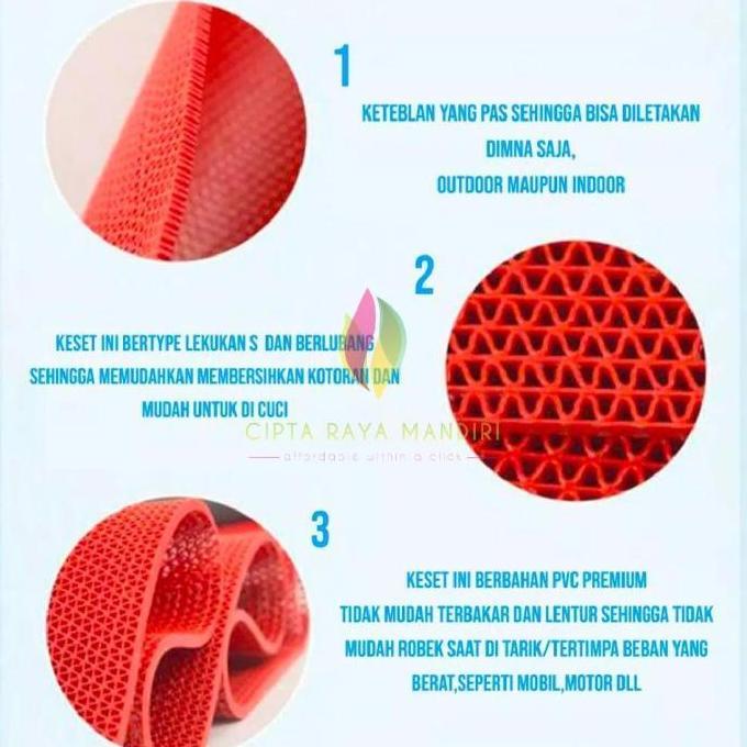 Whsxy- Keset Pvc Anti Slip S Type Tebal 6Mm 60 X 120Cm / Keset Jaring 60X120