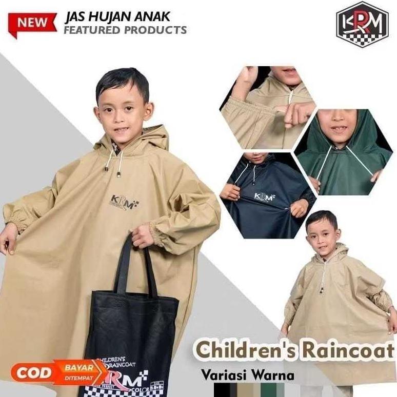 Tahan Lama Krm Jas Hujan Anak Ponco/Kelelawar Mantol Anak 7-12 Tahun Mantel Hujan Anti Air / Jas Huj