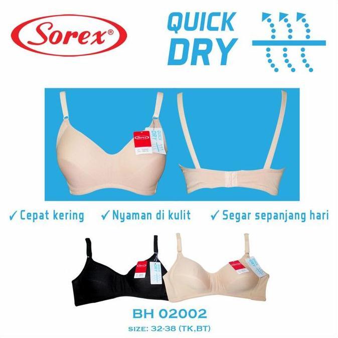 Wkwx- Bh Bra Sorex 02002 Quick Dry Cotton Tanpa Kawat Busa Tipis