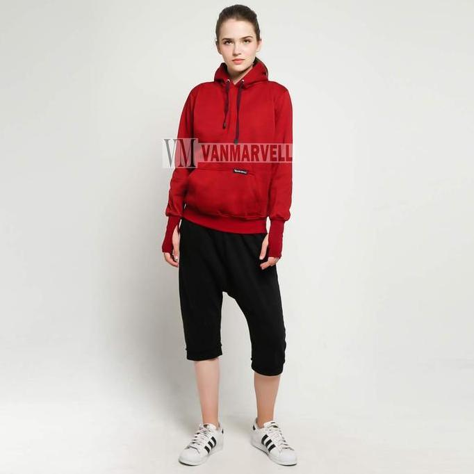 VM Hoodie Merah Maroon Jaket Polos Wanita / Hoodie Wanita
