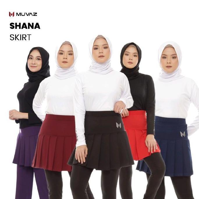 Lansungkirim- Muvaz Shana Skirt -Rok Olahraga Olahraga Wanita Model Rampel Panjang 40Cm.