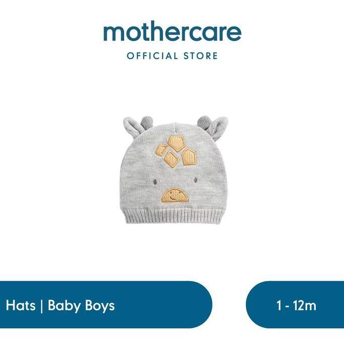 Mothercare Grey Giraffe Beanie Baby Hat - Topi Bayi Laki-laki (Abu-abu) (TERBAIK) (TERBARU) (TERMURA