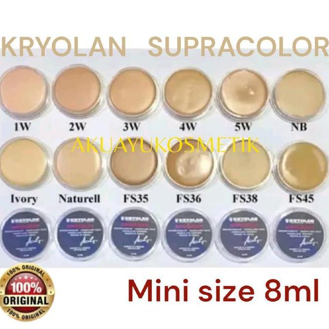 Kryolan Supracolor Foundation Mini - 8mL Concealer Wajah 100% Original dari Jerman