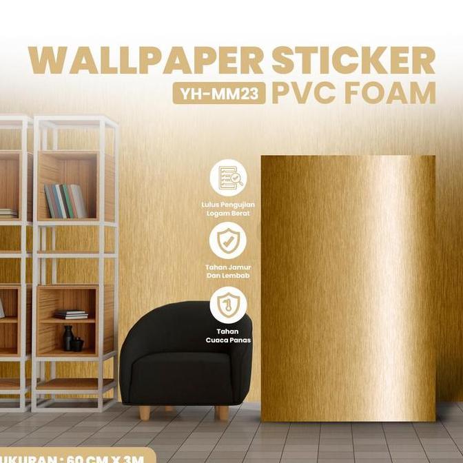 Wbex- Wallpaper Foam Pvc Full Glossy Wallpaper Stiker Dinding Roll Ukuran 60Cm X 3 Meter Motif Bata 