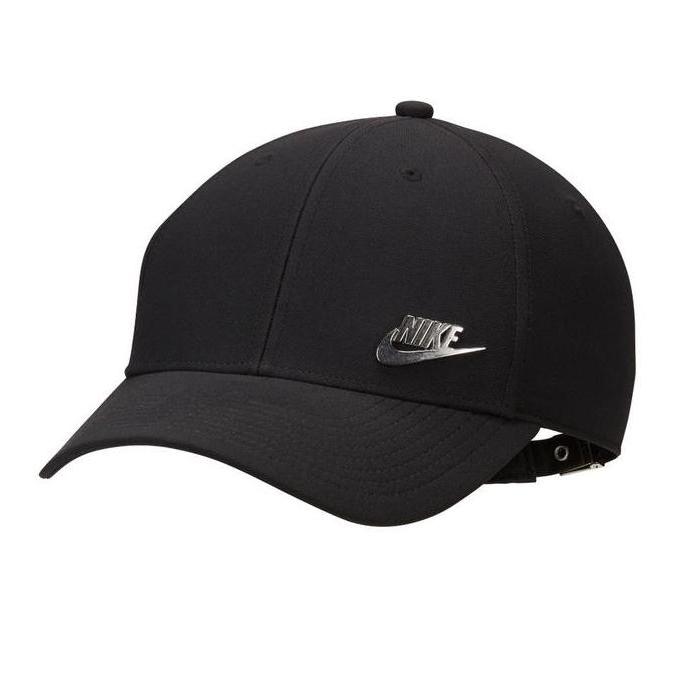 Nike Dri-FIT Club Metal Logo Txt Cap Black FB5371-010 Topi Original