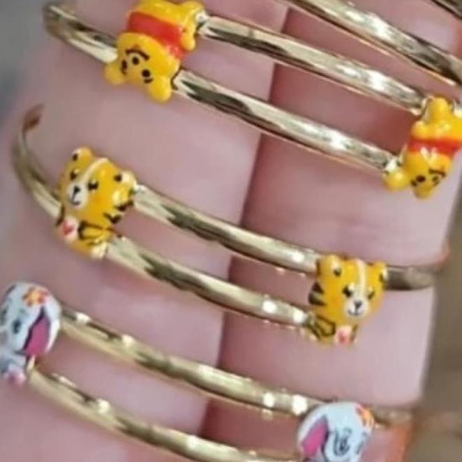 gelang anak bayi newborn emas asli bulat doraemon pony elsa frozen Terlaris