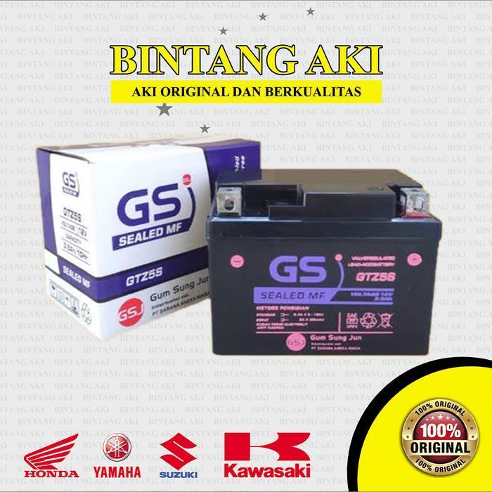 Aki Motor GS GTZ5S MF untuk Honda Beat, Vario 110, Supra X 125, Scoopy, Spacy, Blade Revo dan New Me