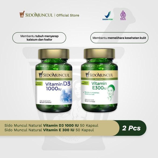 Hololoo- Sido Muncul Natural Vitamin D3 1000 Iu + Vitamin E 300 Iu Sc
